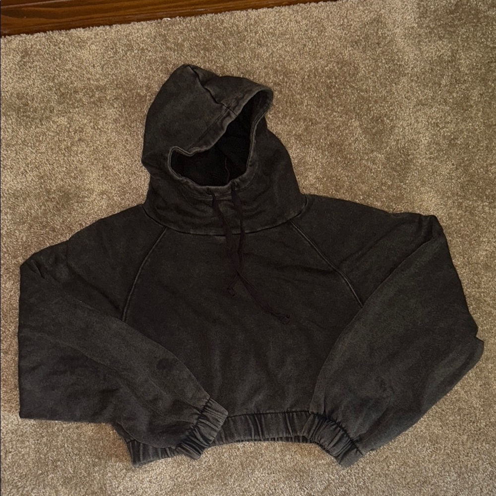 Dark Gray Cropped Hoodie
